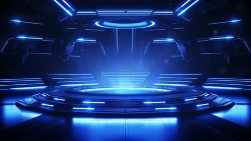 Futuristic And Clean Stage Blank Center Background Loop 2