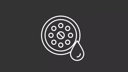 Animação de linha branca de dreno de pia