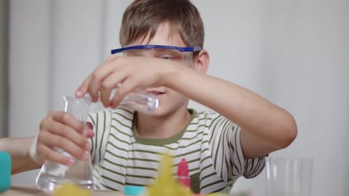 Young Child Experiments with Flask and Test Tube