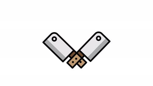 Animated Knife icon . Seamless looping video with alpha channel