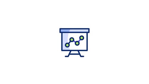 Animated Whiteboard Line Graph Icon for Business and Data Presentation