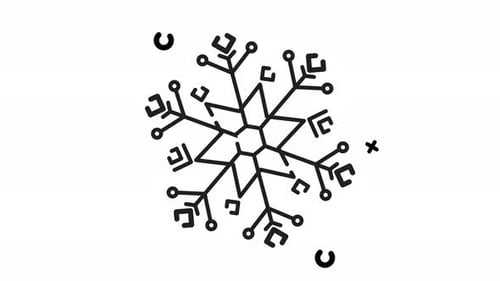 Snowflake line animated icon. Motion graphic animation winter themed