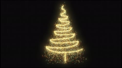 Sparkling Christmas Tree Particle Formation Animation