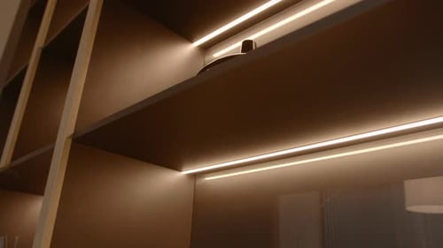 Interior Shelf Illuminated with Modern LED Lighting