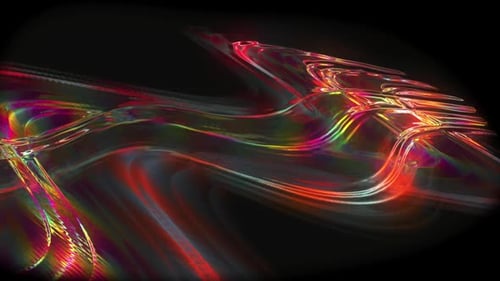 Lignes lumineuses flexibles et lumineuses flottant dans l'espace