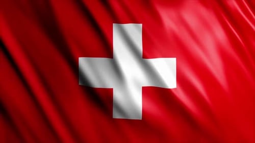 Realistic 3D Swiss Flag Waving Loop