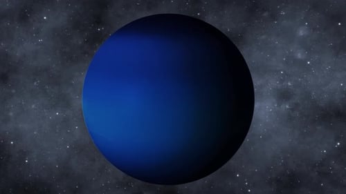 3d Neptune Planet Zoom In On Space With Star