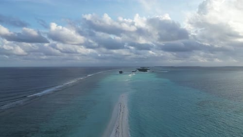 Beautiful Island seascape in the Maldives, Drone View