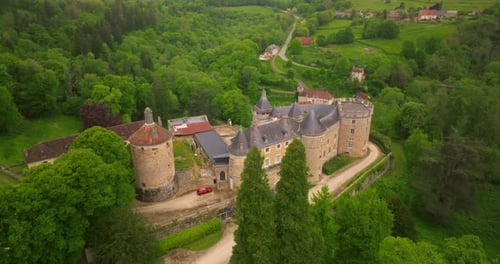 Establishing Shot Castle of Chastellux A Beautiful Castle with an Exciting Castle Complex A Place