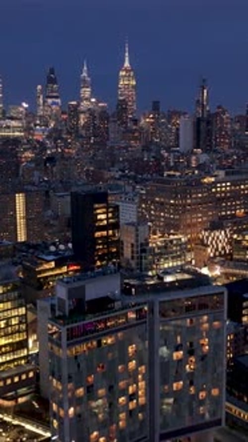 Night Skyline of New York Skyline At Manhattan In New York United States.