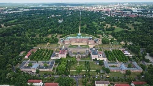 Aerial view of New Palace and The University of Potsdam , Germany