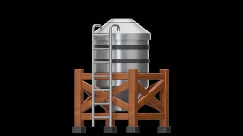 silo 3D Animation, Alpha Channel, Transparent Background
