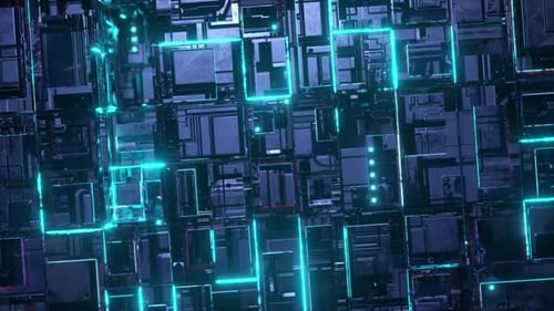 Seamless Futuristic Circuit Board Technology Background