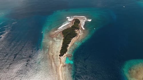 Aerial View of the Tropical Island in the Maldives