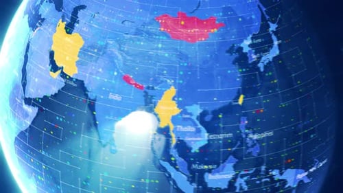 Digital Stylised World Map Country Zoom Israel