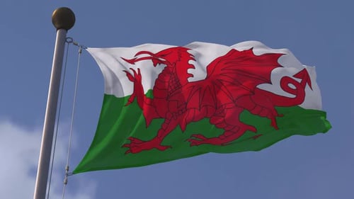 Flagge von Wales, Zeitlupe