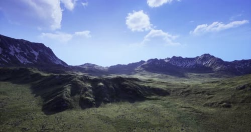 Majestic Mountain Landscape Under a Clear Blue Sky in Daylight