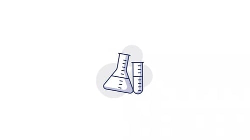 Science Laboratory Flask and Test Tube Liquid Fill Animation