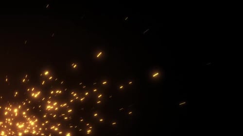Dynamic Golden Sparkle Particles on Black Background Loop