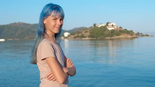 Girl Enjoy Time with Sea Nature
