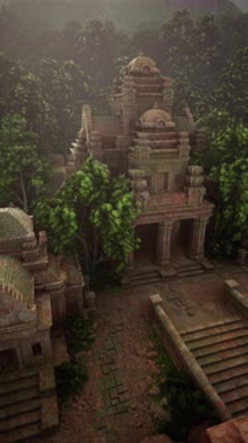 Uralter Tempel inmitten des dichten Dschungels