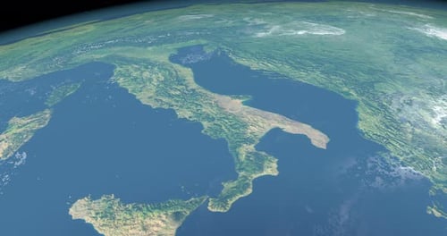 Global View of Italy and Europe from Space