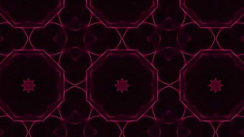 Abstract Pink Glowing Kaleidoscope Pattern Loop