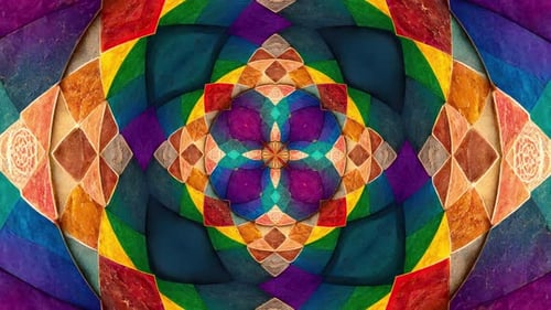 Colorful Traditional Tessellation Pattern Texture Background Loop