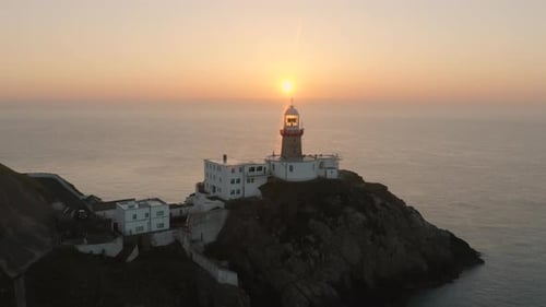Amazing aerial footage of Baily Lighthouse in Howth at sunrise.
