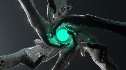 Hands Forming a Circle Around a Glowing Sphere: A Symbol of Unity and Energy