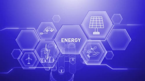Energy Hand touching,Digital transformation,Science and artificial intelligence,innovation