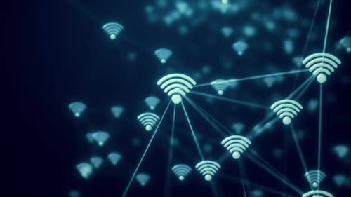 Conexión de red Wifi futurista HD: ciberespacio, comunicación y tecnología en Abstract Virtual