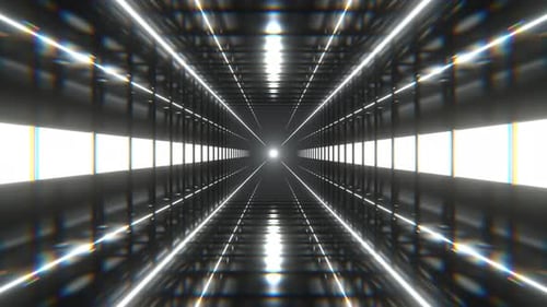 White Square Neon Tunnel Background VJ Loop l 4K