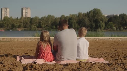 Family Beach Day By The Lake