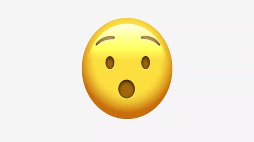 Animated Surprised Face Emoji Reaction