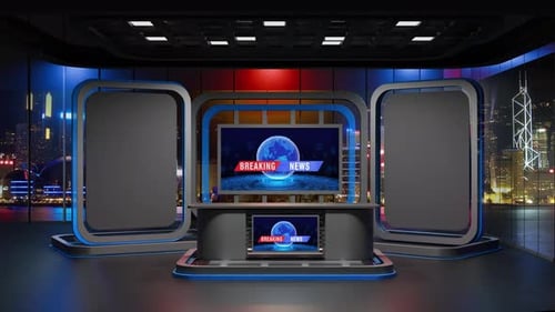 3D-Hintergrundschleife für virtuelle Nachrichtenstudios