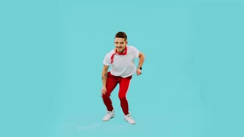 Trendy Guy Dancing Modern Dance