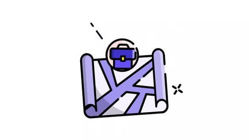 Animated Business Travel Map Icon