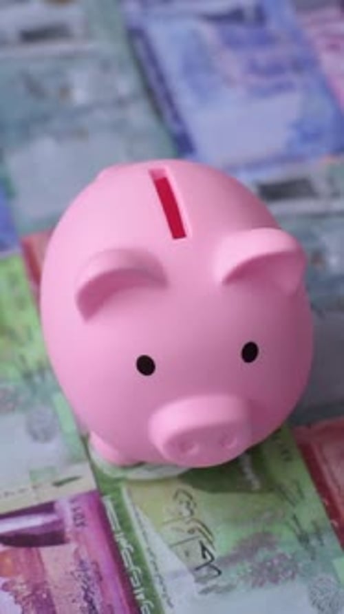 A piggy bank as a concept for storing, accumulating, and saving financial resources. A piggy bank