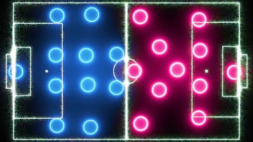 Juego de estrategias tácticas y formaciones de fútbol: equipos azules y rojos