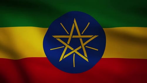 Realistic Waving Flag of Ethiopia in Seamless Loop