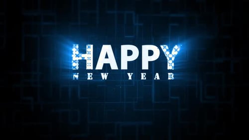 Digital Happy New Year Blue