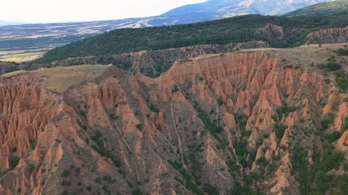 Scenic Drone Aerial Stob Earth Pyramids Bulgaria Geology Landmark