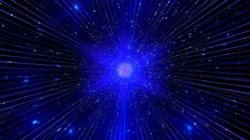 Blue Glittering Tunnel Animation Background