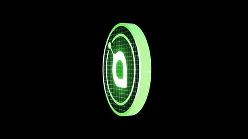 Futuristic Green Digital Glowing Circle Emblem Animation
