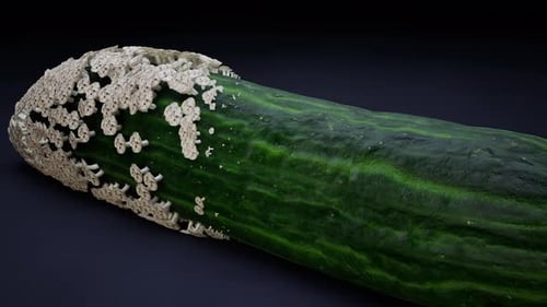 Realistic Time Lapse Fungi Growth on Cucumber Animation