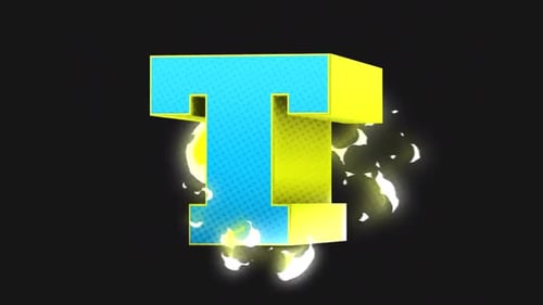 Animated 3D Letter Reveal with Comic Book Dots