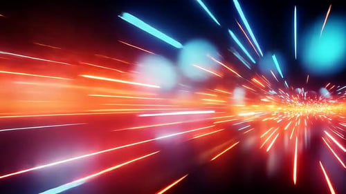 Tunnel de vitesse vibrant abstrait de néons brillants