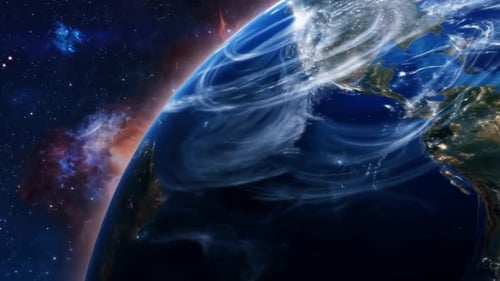 Background With Planet And Space