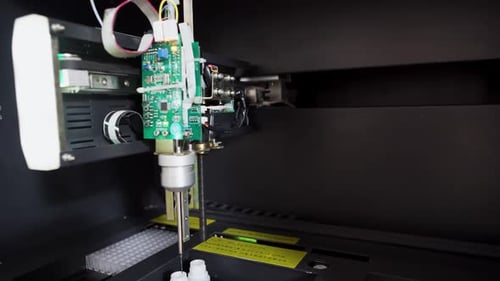 Robotic Lab Machine Analyzing Samples